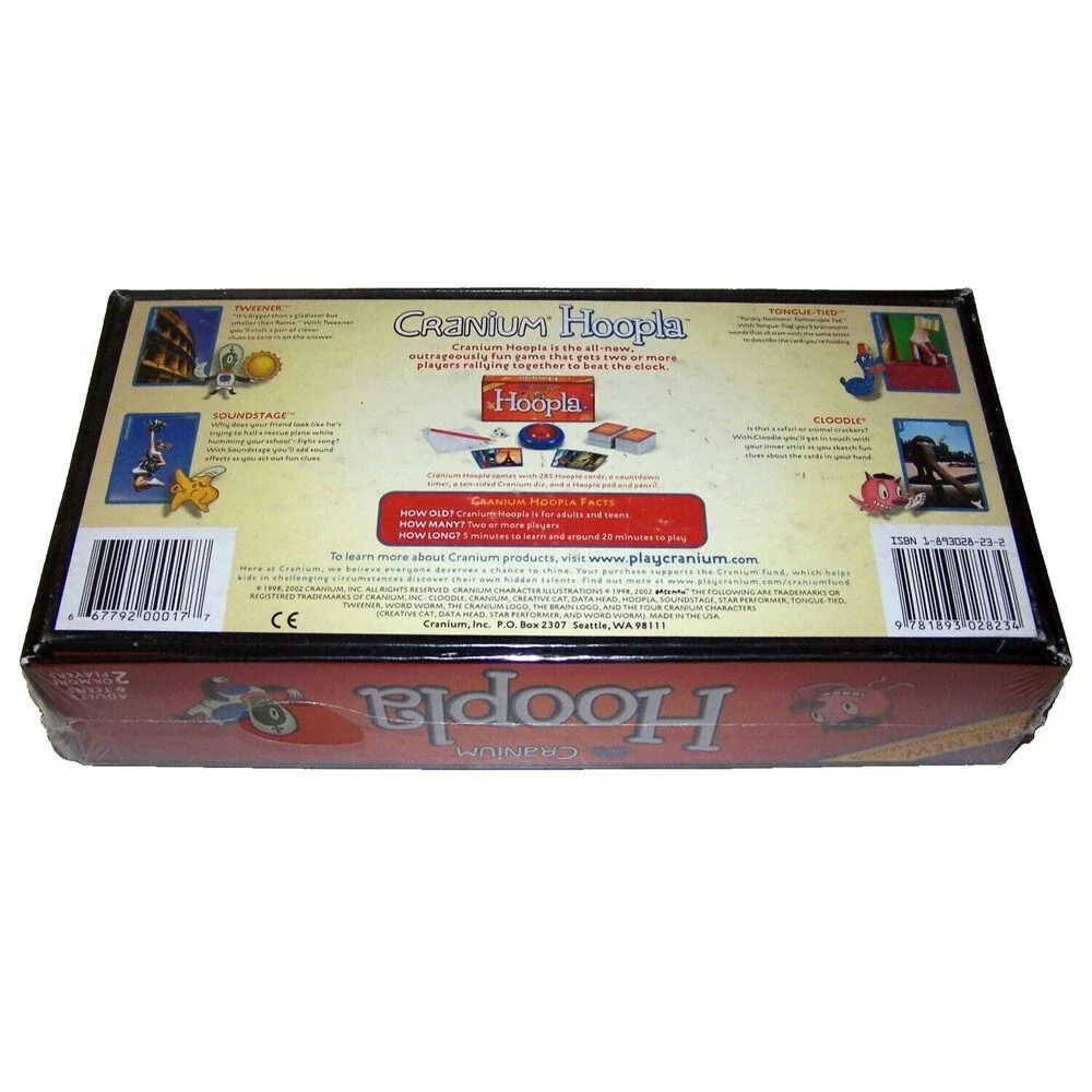 Hoopla Card Game by Cranium - 2002 Edition - Ages Teen to Adult reSealed